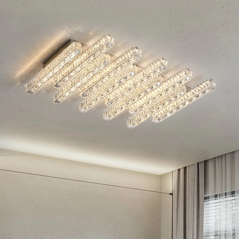 

Modern Ceiling Chandelier Lights K9 Crystal Lamps For Living Dining Room Kitchen Bedroom Led Dimmable Lustre Home Decor Lighting