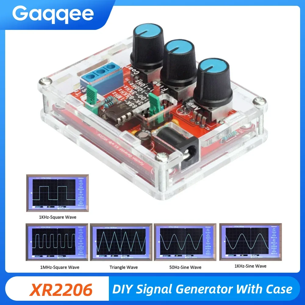 XR2206 1Hz-1MHz Function Signal Generator Sine/Triangle/Square Output Signal Generator Adjustable Frequency Amplitude DIY Kit