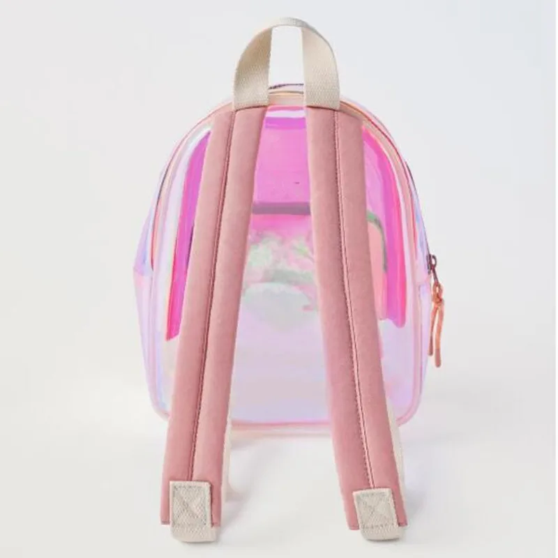 New Love sequin car line Magic Color TPU transparent material backpack for girls or children