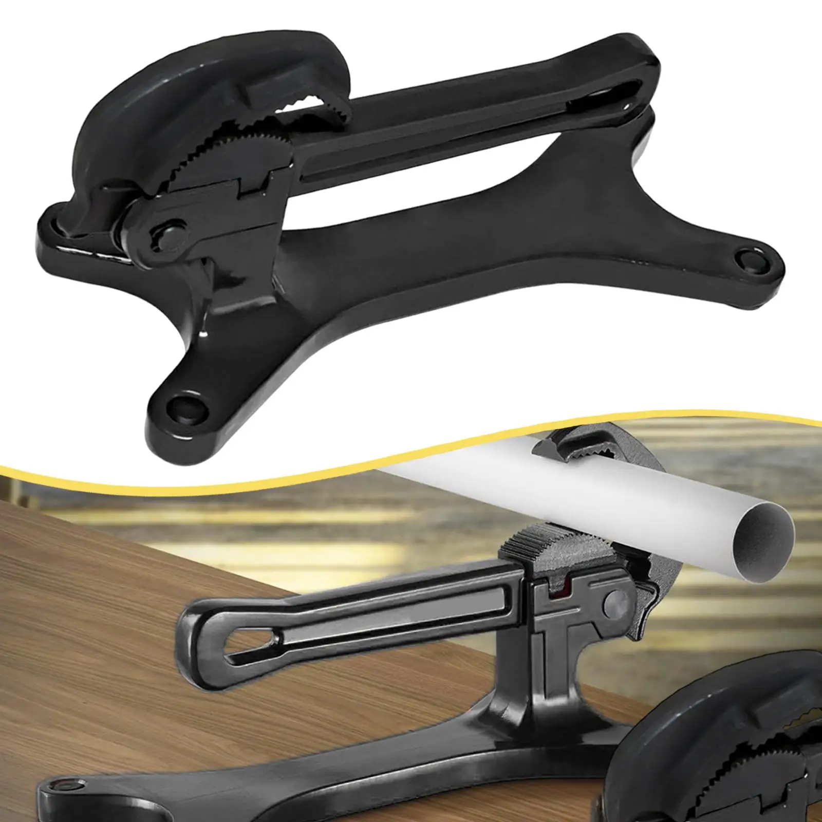 Ergonomic Heavy Duty Pipe Vise Auto Locking Handheld Clamp Pipeline Support Fixing Tool for Home Workshop