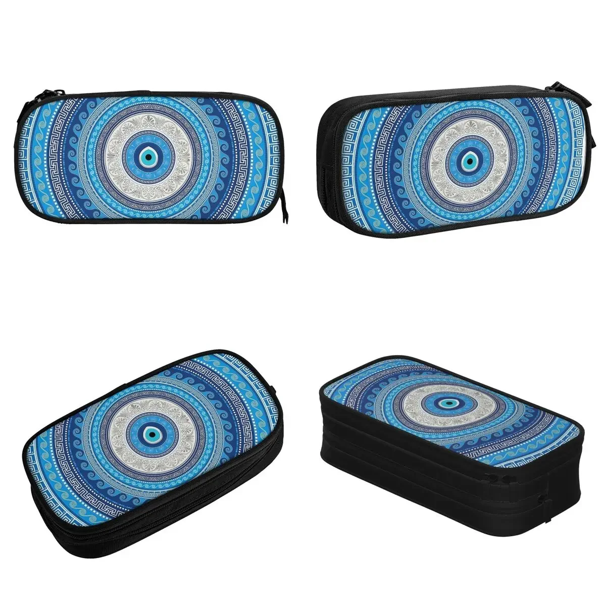 Greek Mati Mataki Matiasma Evil Eye Pencil Cases Pencilcases Pen Box for Student Large Bag School Supplies Gifts Stationery