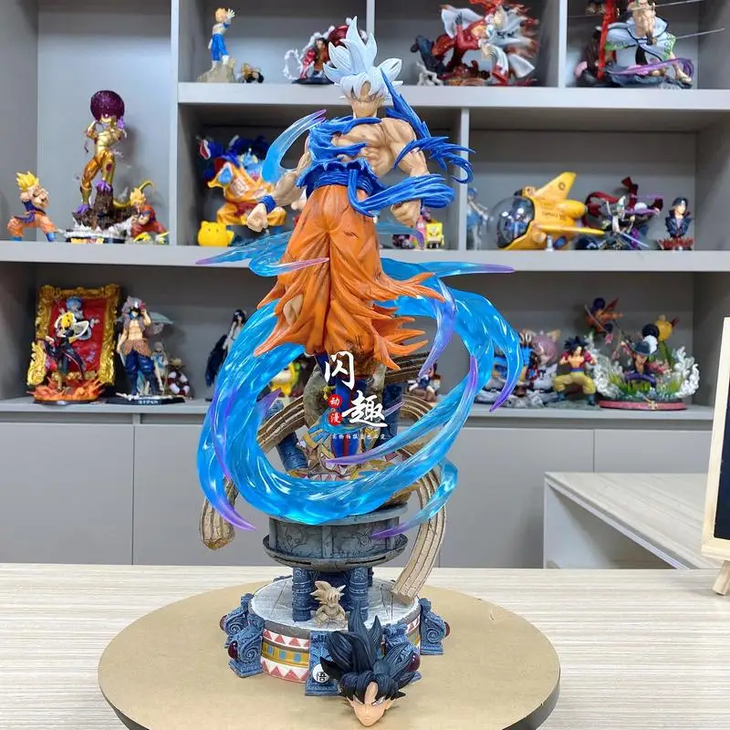 New 46cm Anime Dragon Ball Figure Gk Ultra Ins Son Goku Action Figurine Son Goku'S Life Pvc Collectibles Model Oversized Statue