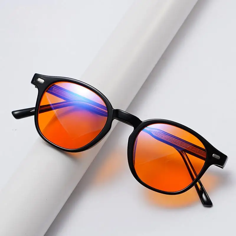 99% Anti-blue Glasses Orange Pc Tablets Propionic Acid Pin Legs E-sports Eye Protection Glasses Fashion Black Frame Wholesale