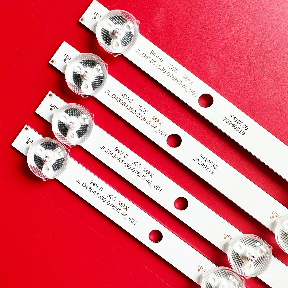 4/12pcs LED Backlight strip lamp For SVV430A52 SVV430A78 JL.D43081330-078HS-M  TX-43GS350E 43FX555E 43FX555B 43FX551B 43GX550E
