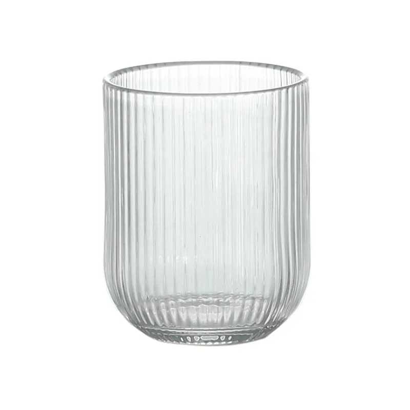 Nordic Ribbed Style Colored Glass Tumbler, Stemless Wine Tumbler, Whiskey, Water, Milk Juice, Glass Cup, 1 Piece, 250ml