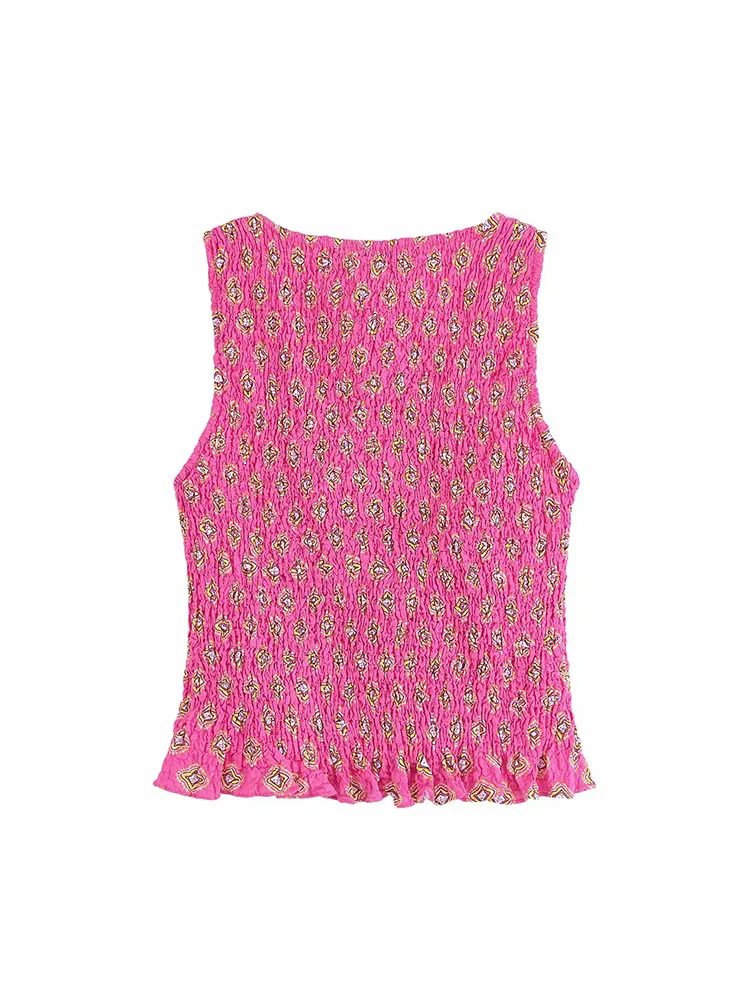 Gonne lunghe stampate 2025 da donna Set canotta senza maniche con lacci Gonna ampia a vita alta Boho Summer Beach Vacation Outfit ﻿