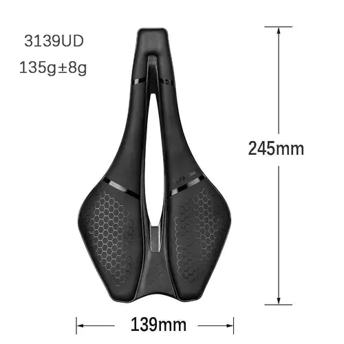 Imagen 2 del producto Elitaone-sillín de bicicleta de montaña y carretera, carril de carbono, nariz corta, hueco, 245x139mm