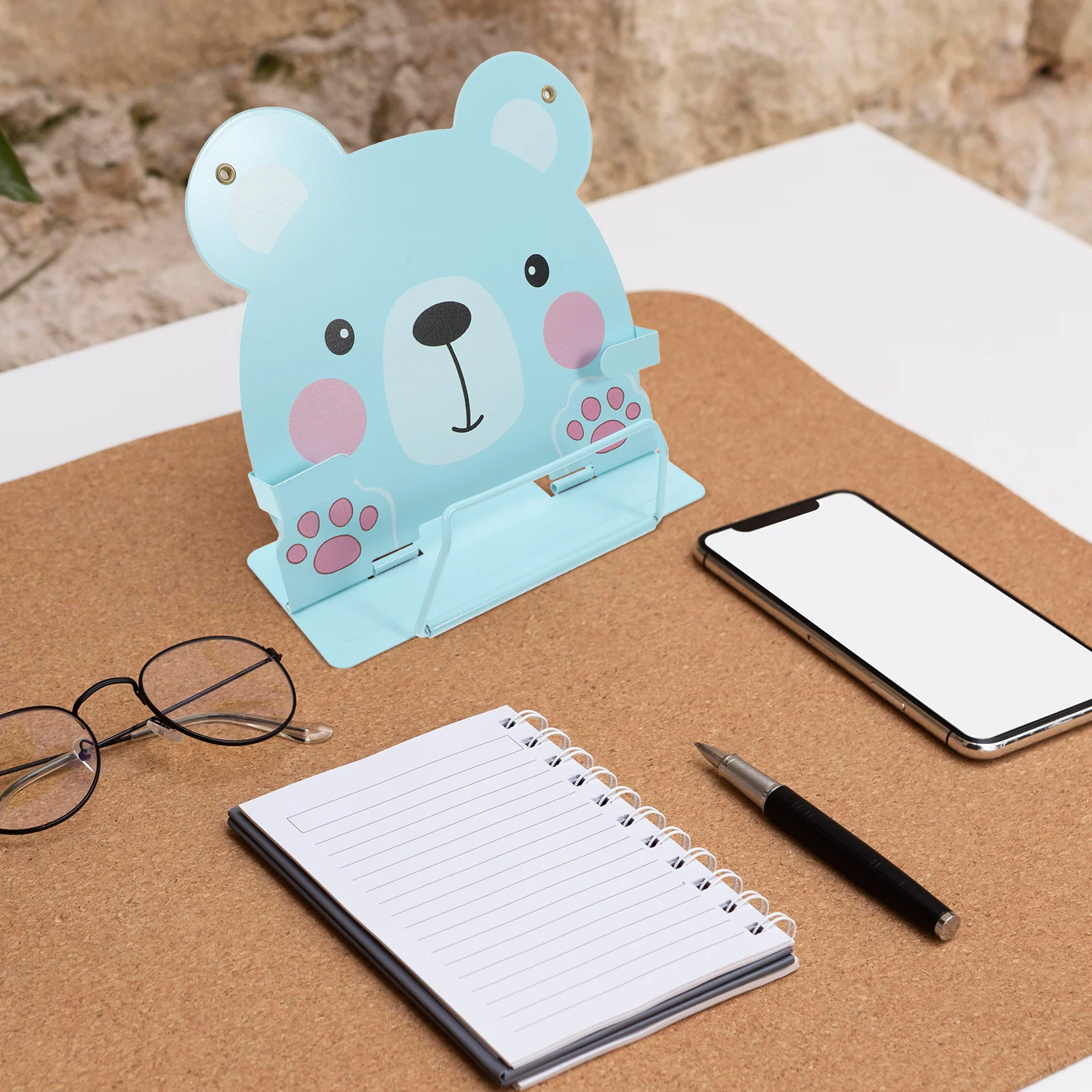

Kids Reading Bookstand Cute Animal Metal Desk Holder Adjustable Portable for Books Decorative and Reliable Bookstand