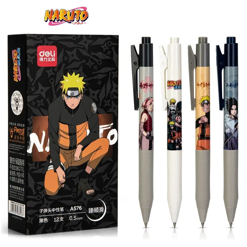 1/6Pcs Naruto Gel Pens for School Supplies Child Study Stationery Writing Ballpoint Pen Random Motifs Sasuke Anime Pens 0.5mm