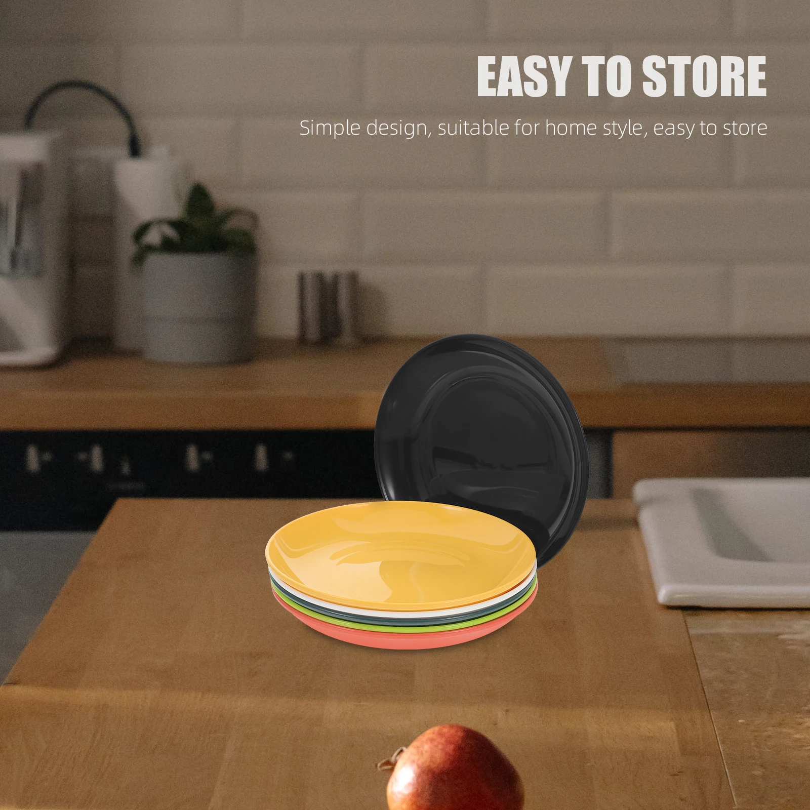 

6 Pcs 19 8cm PP Material Plates Set Reusable Lightweight Unbreakable Small Dinner Snack Kids Plastic Plates Household Food