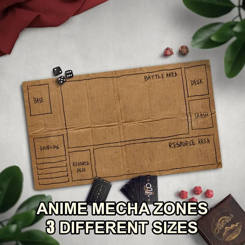 Homeless Anime Mecha TCG Playmat, Funny Play Mat With Zones, Optional Stitched Edge Game Mat, Cardboard Design