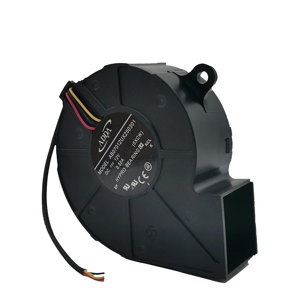 New FOR ADDA AB07012UX250301 7cm 12V 0.55A Centrifugal turbine - projector blower cooling fan-Hole position distance 75mm