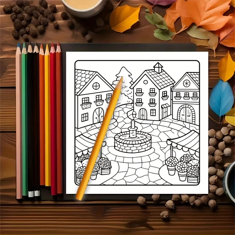 

1pc Relax Adult Coloring Book - 25 Single-Sided Designs,Drawing & Painting, Perfect for Relaxation and Stress Relief