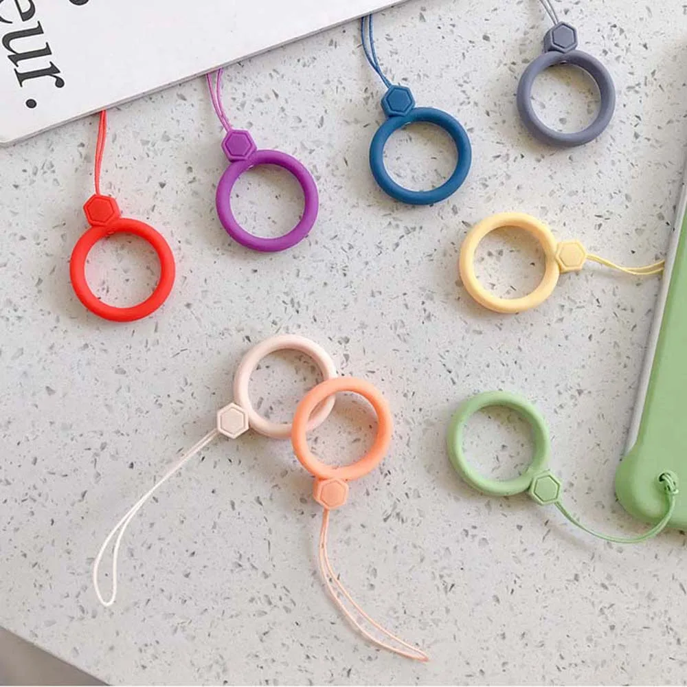 Fashion Simple Phone Strap Silicone Finger Ring Strap Mobile Phone Accessories