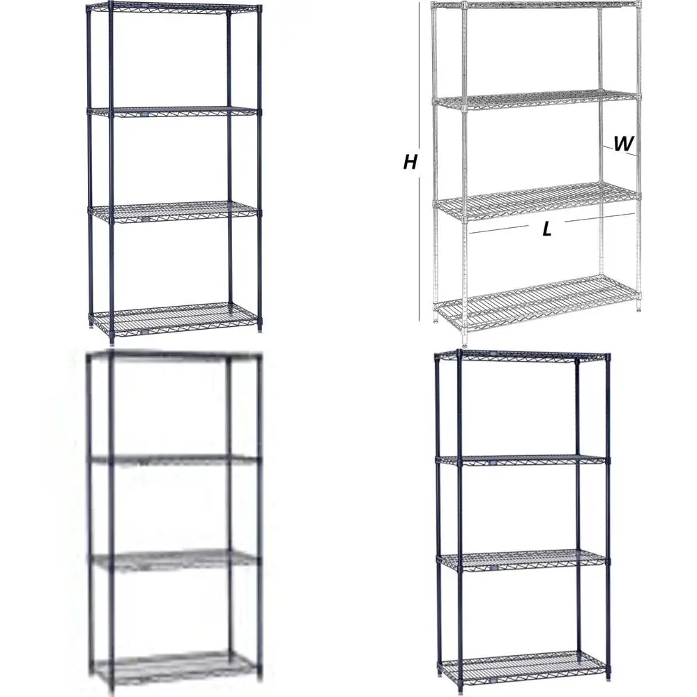 رف تخزين تجاري Nexel Nexelon ذو 5 أرفف مقاوم للصدأ، 24 × 48 × 74، أزرق