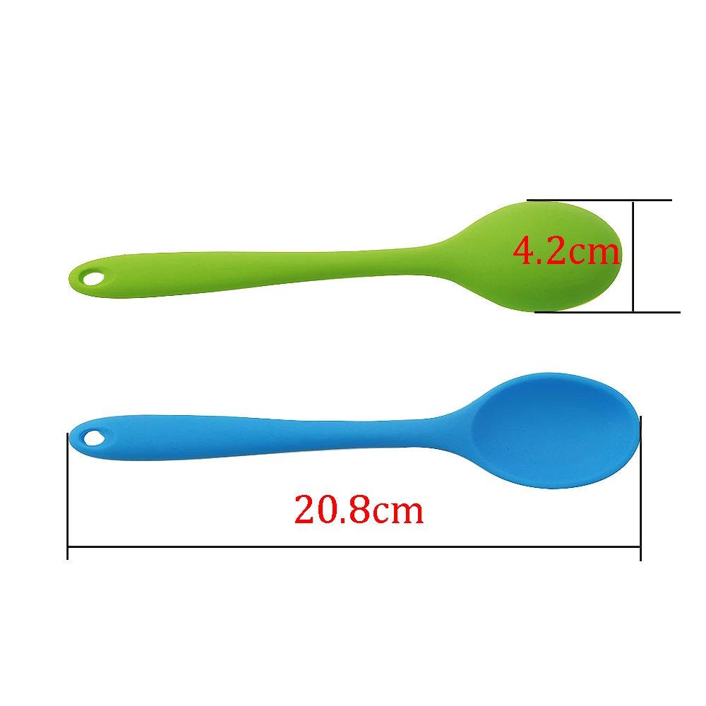 20.8CM Silica Gel Stirring Spoon Integrated Silica Gel Spoon, Kitchen Spoon, Kitchen Utensils, Soup, Spoon Scald Proof