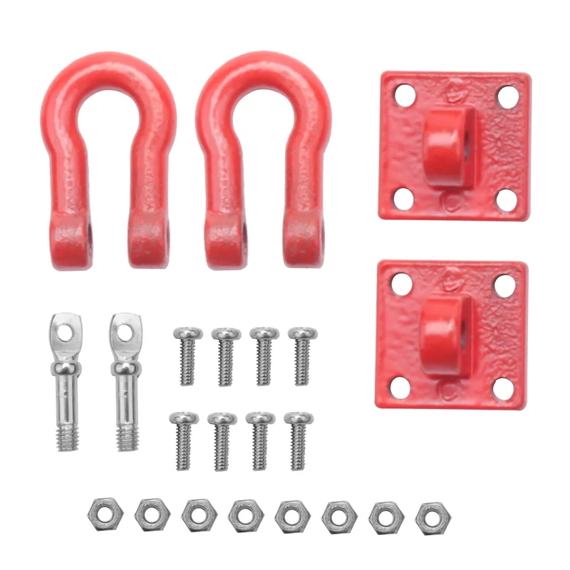 Metal Climbing Trailer Tow Hook Hooks Buckle, Winch Shackles Accessory for 1/10 Scale RC Crawler Truck D90 SCX10 Climbing