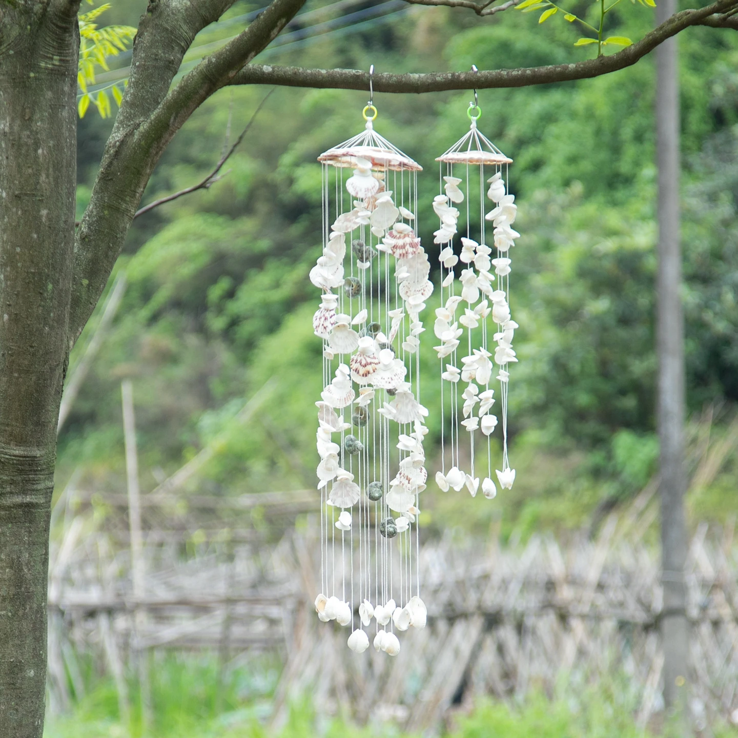 Natural Shell Wind Chime Handmade Hanging Ornament For Balcony Patio Garden Home Decor Housewarming Birthday Gift