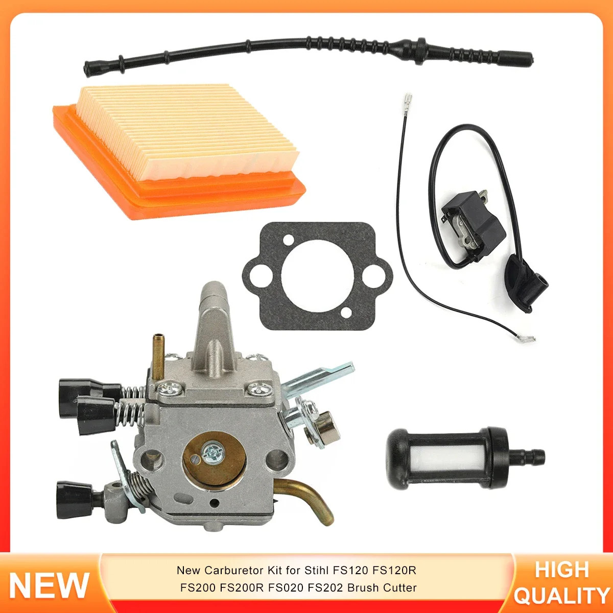 

New Carburetor Kit for Stihl FS120 FS120R FS200 FS200R FS020 FS202 Brush Cutter