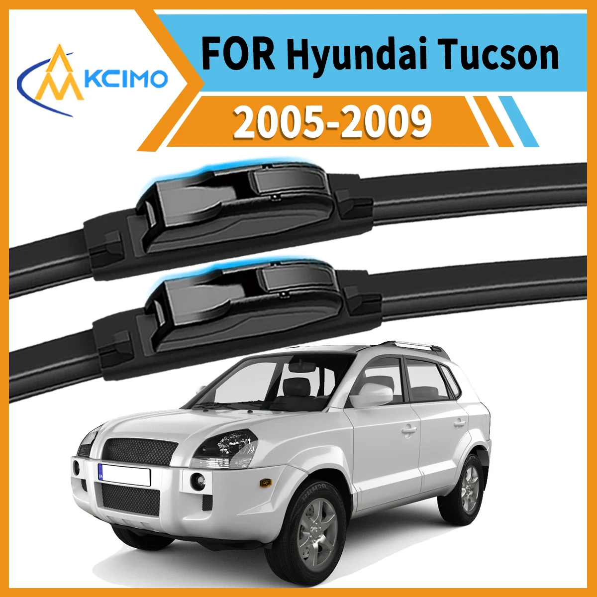 

Maximize Safety & Visibility 2 Front Wiper Blades for Hyundai Tucson JM 2005–2009 All-Weather Performance Easy Install