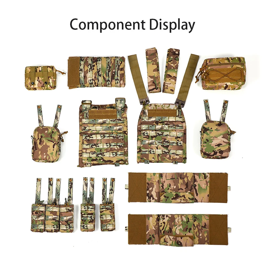 سترة متعددة الوظائف مقاومة للاهتراء قابلة للتنفس، سترة سريعة الفصل، معدات مموهة لنظام تمديد MOLLE #6