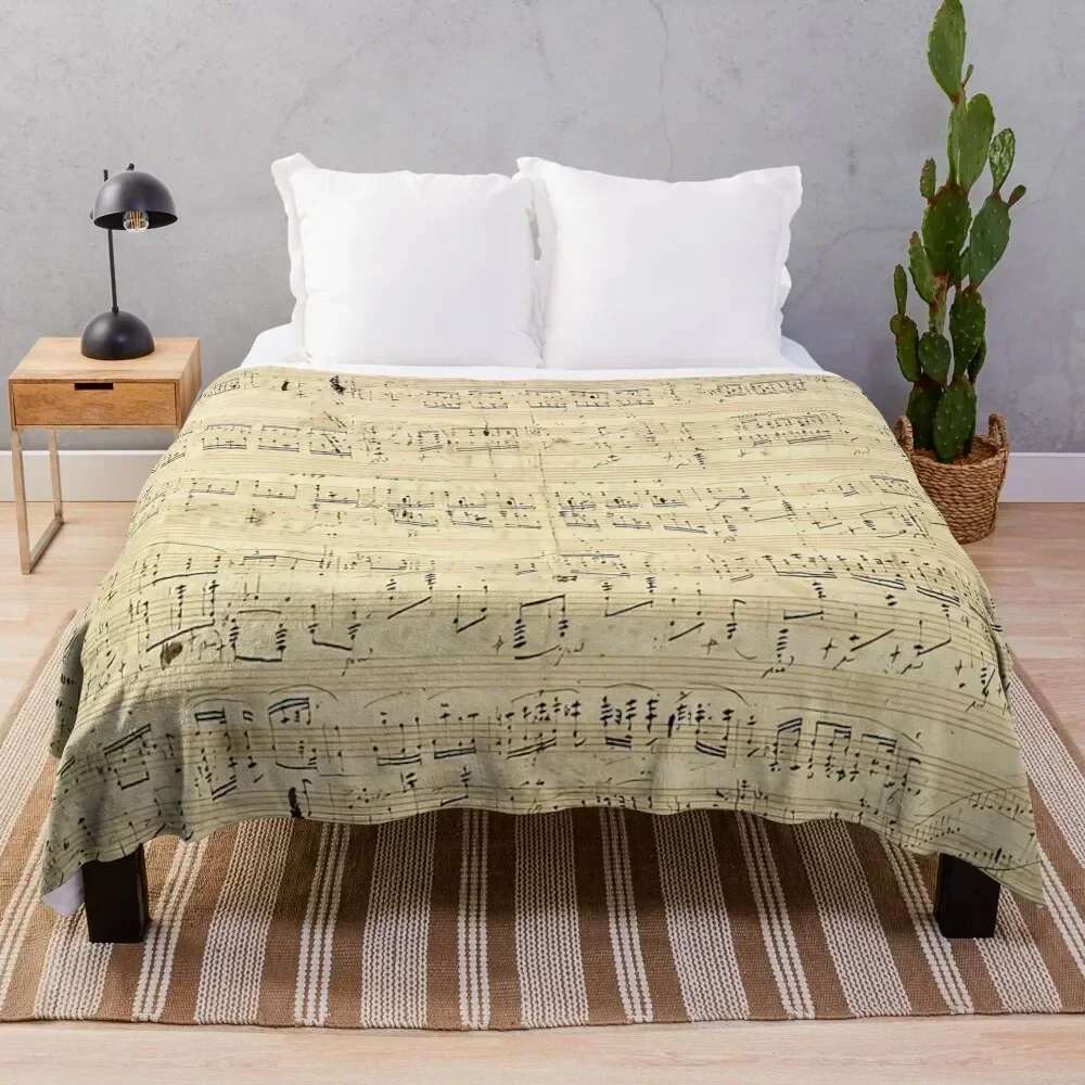 Chopin Notes (Music) Throw Blanket Cozy Light Blanket for Travel Camping Picnic