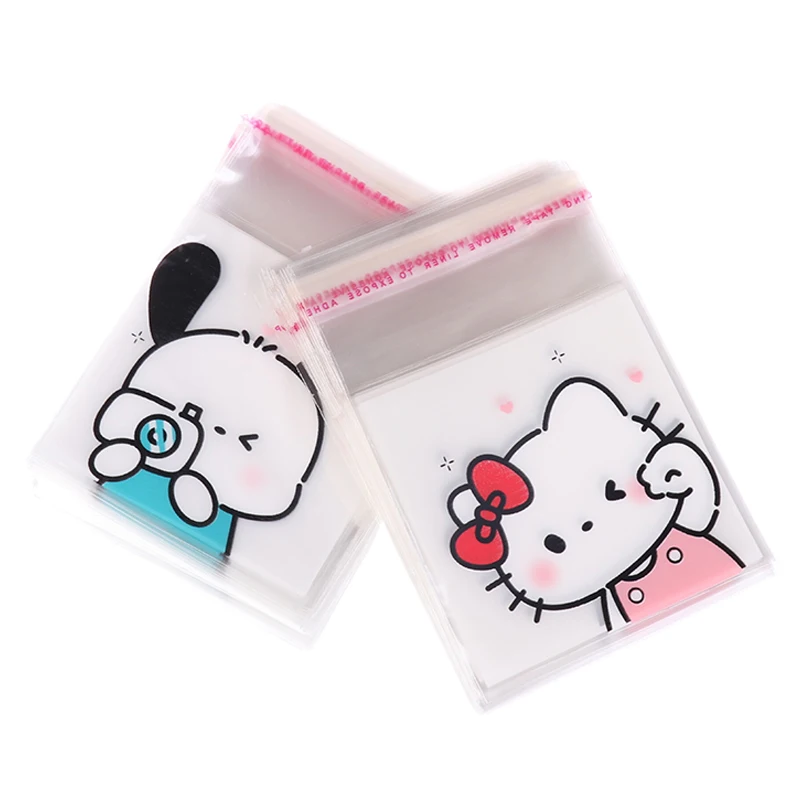 100Pcs Sanrio Hello Kitty Pochacco Jewelry Ziplock Bag Waterproof Packing Bags Candy Biscuit Self Sealing Bag Gift Bag