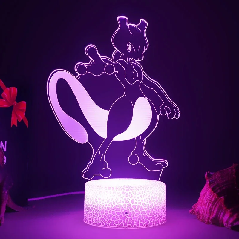 Haunter Gastly 3D Lamp Anime  Night Light USB Color Changing Luminaria Illusion Sleeping Table Lamps  Gift