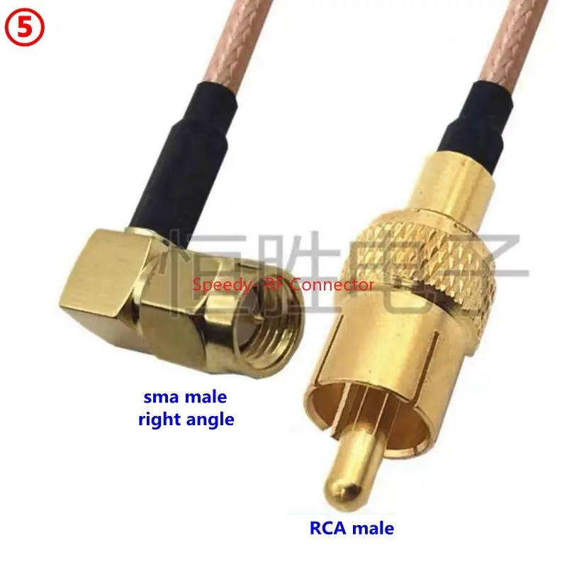 RG316 كابل محوري RCA ذكر إلى SMA BNC TNC موصل RCA ذكر أنثى تجعيد لتمديد كابل انخفاض خسارة التسليم السريع النحاس #6