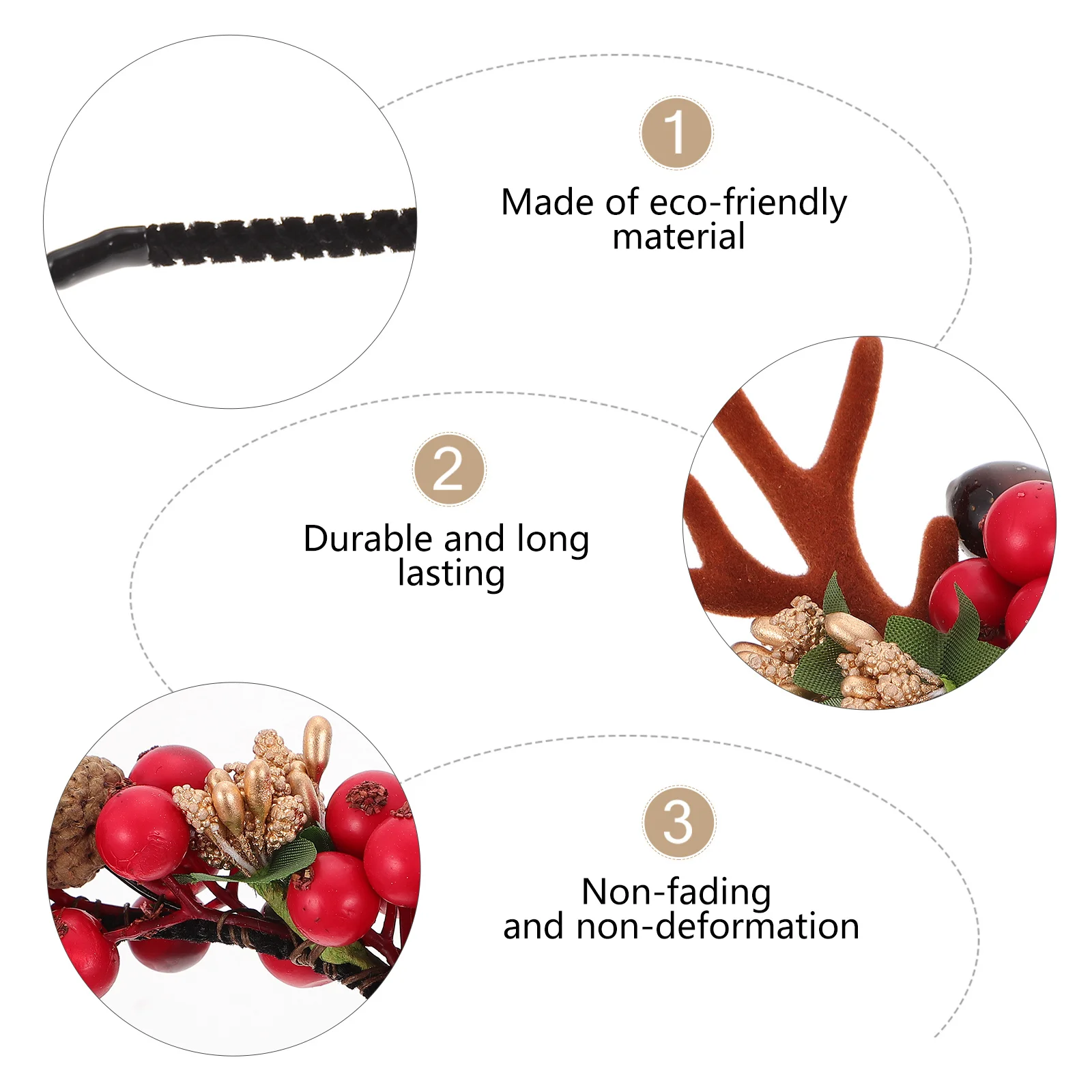 

1Pcs Series Antler Headwear Xmas Party Hairband Christmas Festival Decoration Christmas Antler Headband