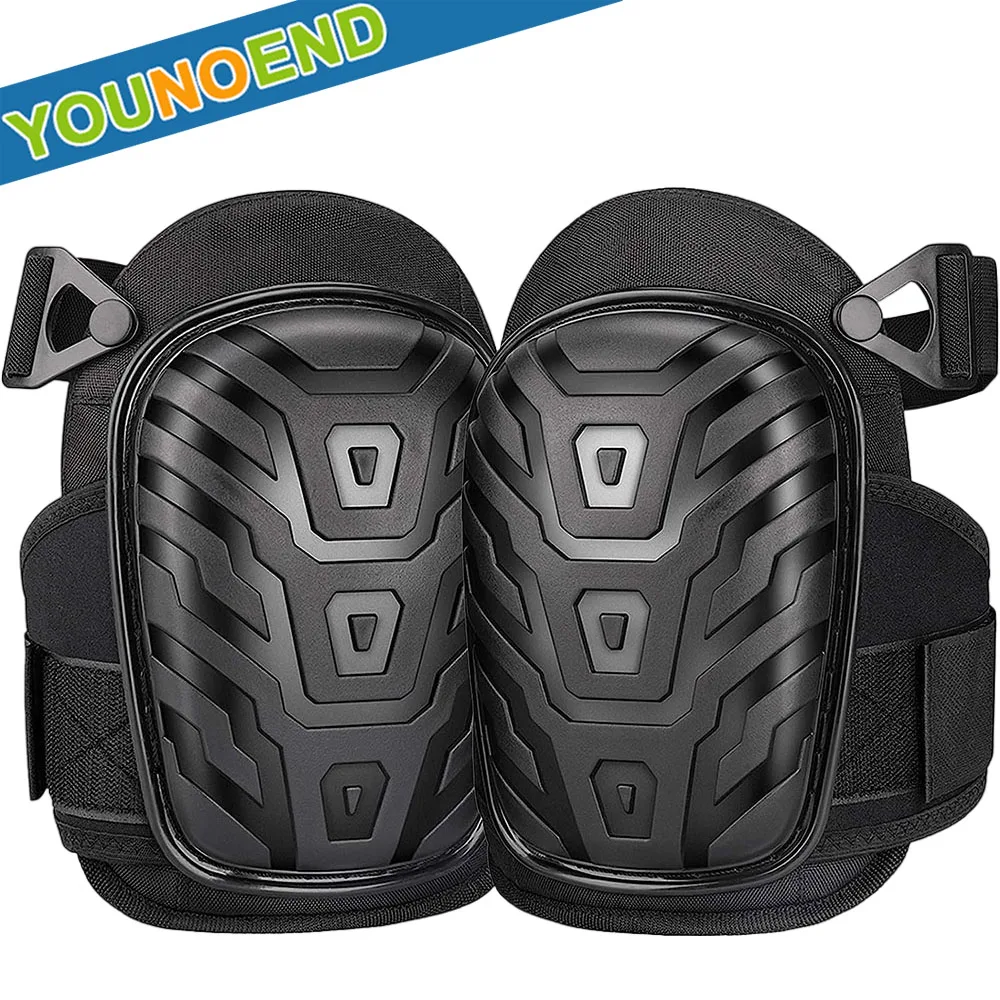 1Pair Professional Knee Pads for Work - Heavy Duty Foam Padding Gel Construction Knee Pads with Strong Double Straps