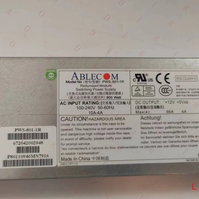 WW For Supermicro PWS-801-1R 800W Server Power Supply Switching Power Supply