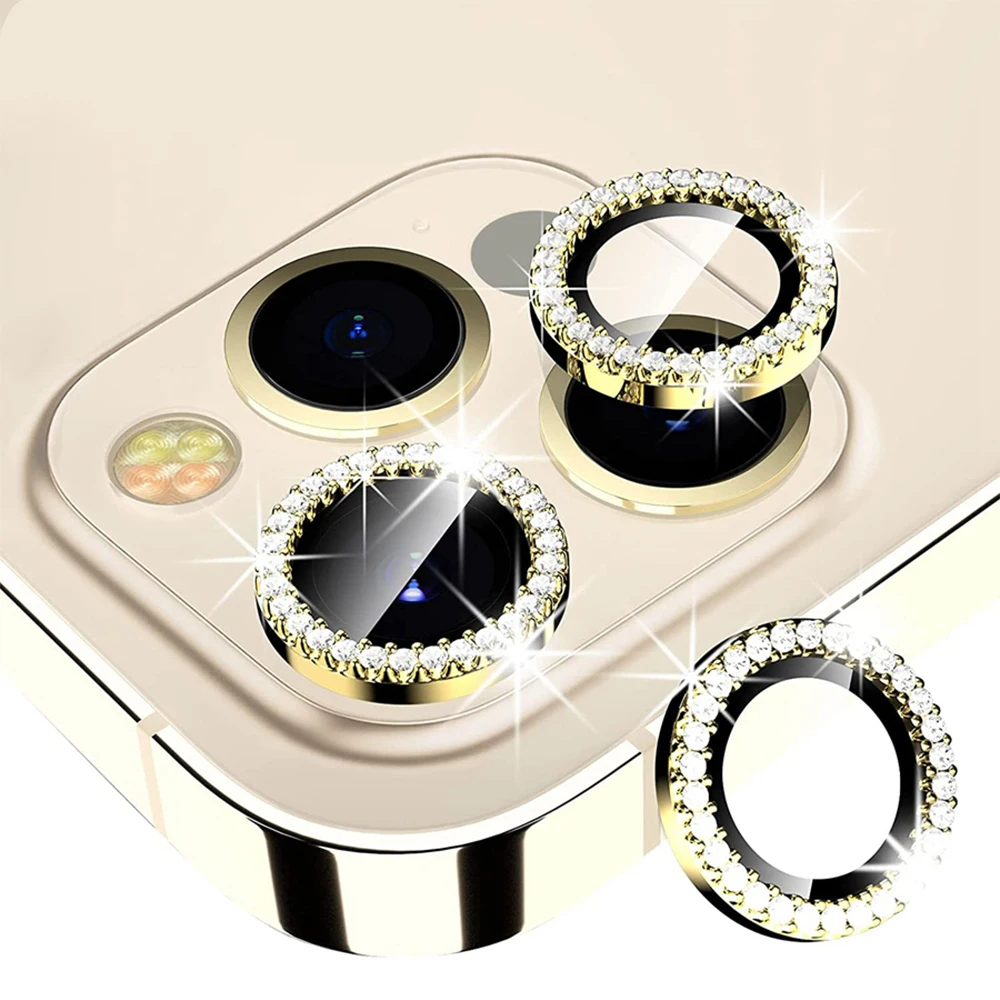 9D Diamant Kamera Schutz für iPhone 16 Pro Max Kamera gehärtetes Glas für iPhone 15 13 Mini 14 Pro Max Ring Abdeckung Fall Film