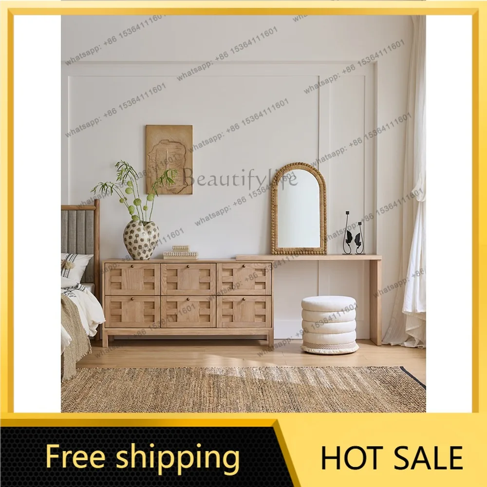 FG dresser chest integrated log French natural bedside cabinet corner makeup table