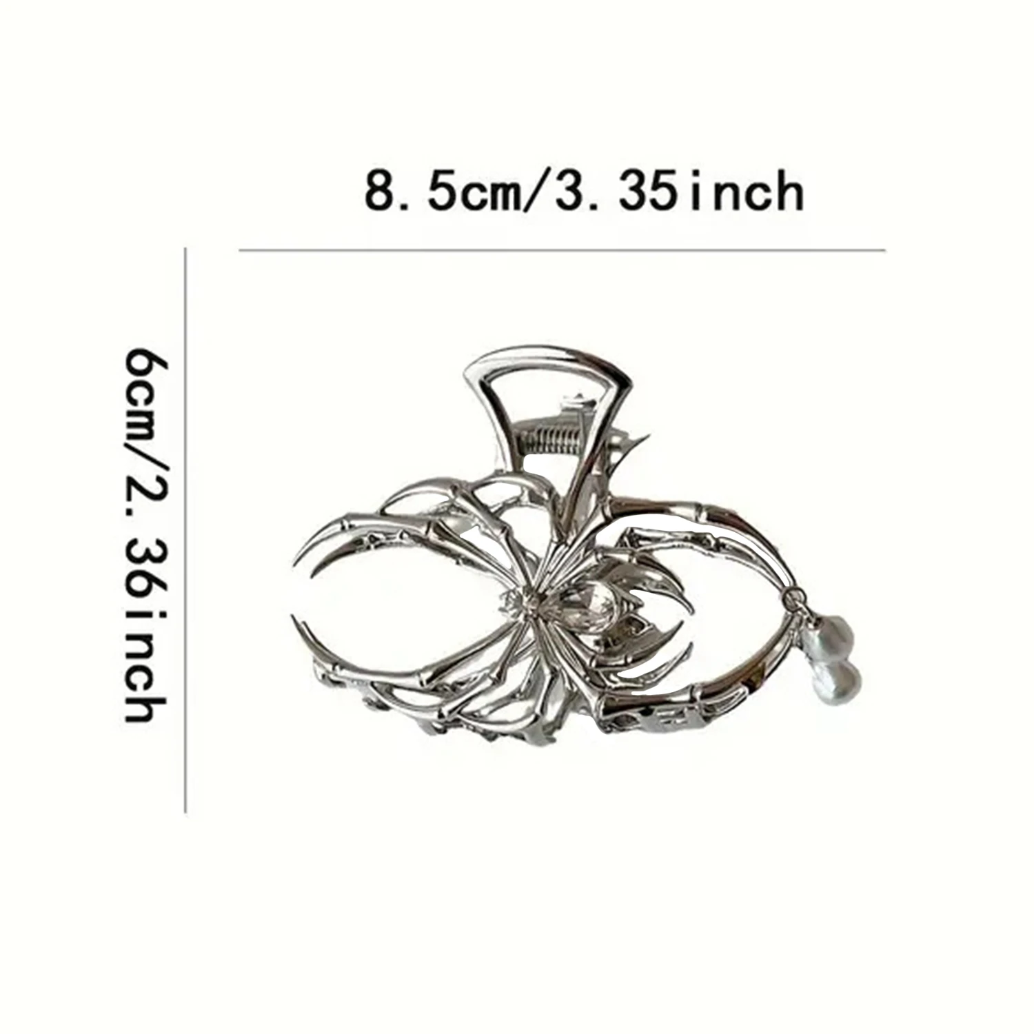 1 Pc Non Slip Hairpin Black Color Metal Animal Spider Shaped Hair Claw For Women Fashion Shark Clips Halloween Hair Accessories