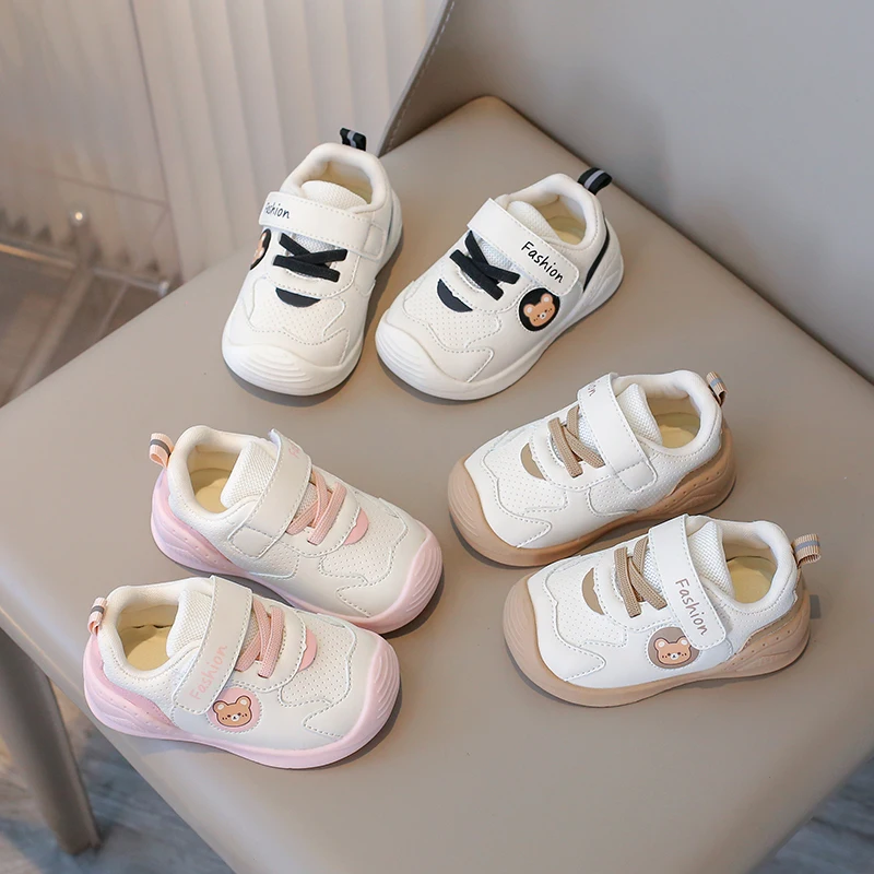 

Cute Baby Sports Shoes Toes Capped Soft Sole Kids Walking Shoes Hook&loop 2025 Autumn New Children Sports Shoes Comfortable
