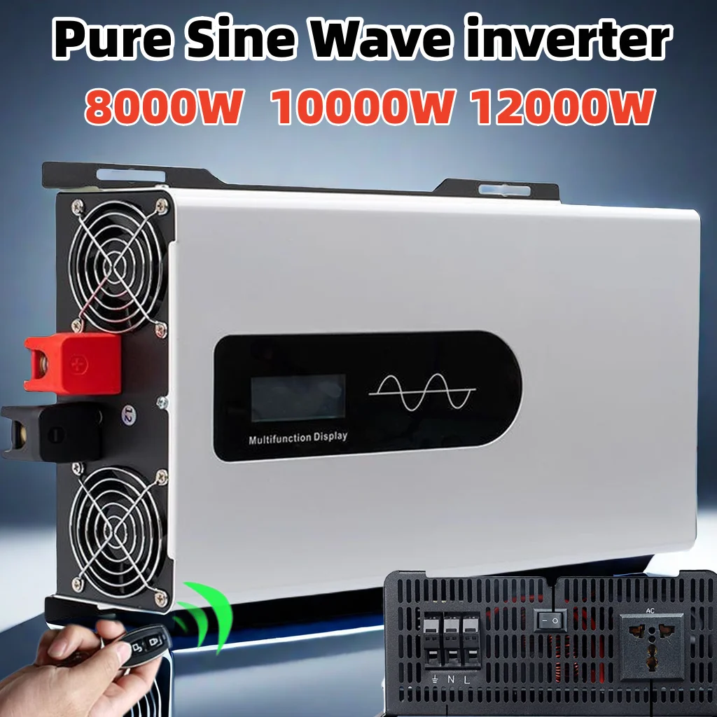 10000W 12000W Pure Sine Wave Inverter 10KW DC 12V 24V 48V To AC 110V 220V Portable Charger Solar Off Grid Power Car Inverters