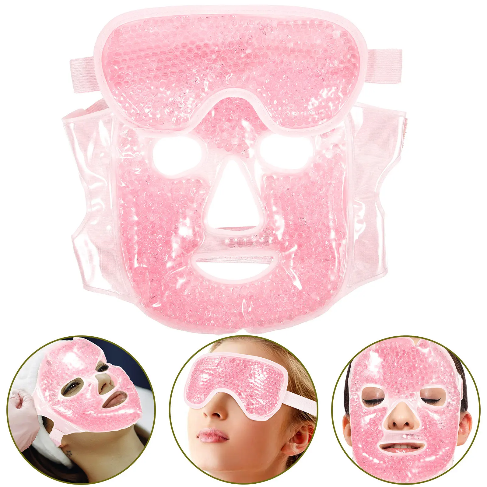 

1 комплект: охлаждающая гелевая маска для лица и глаз от отеков, многоразовая, для холодной и горячей терапии, для ухода за кожей, для женщин, мужчин и детей