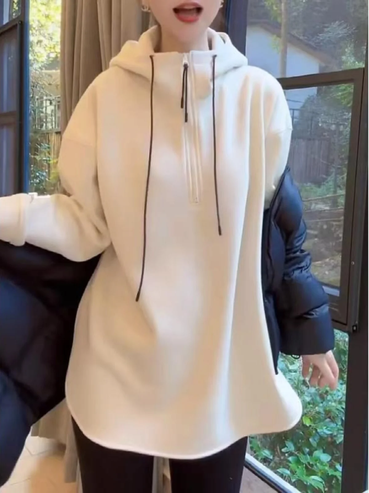 Leuke hoodies met capuchon Dames Tops Lady Turn-Down Cleanfit Fashions Boog Hoedloos Blok Dames Veters Vakantie Dameskleding Geblokkeerd