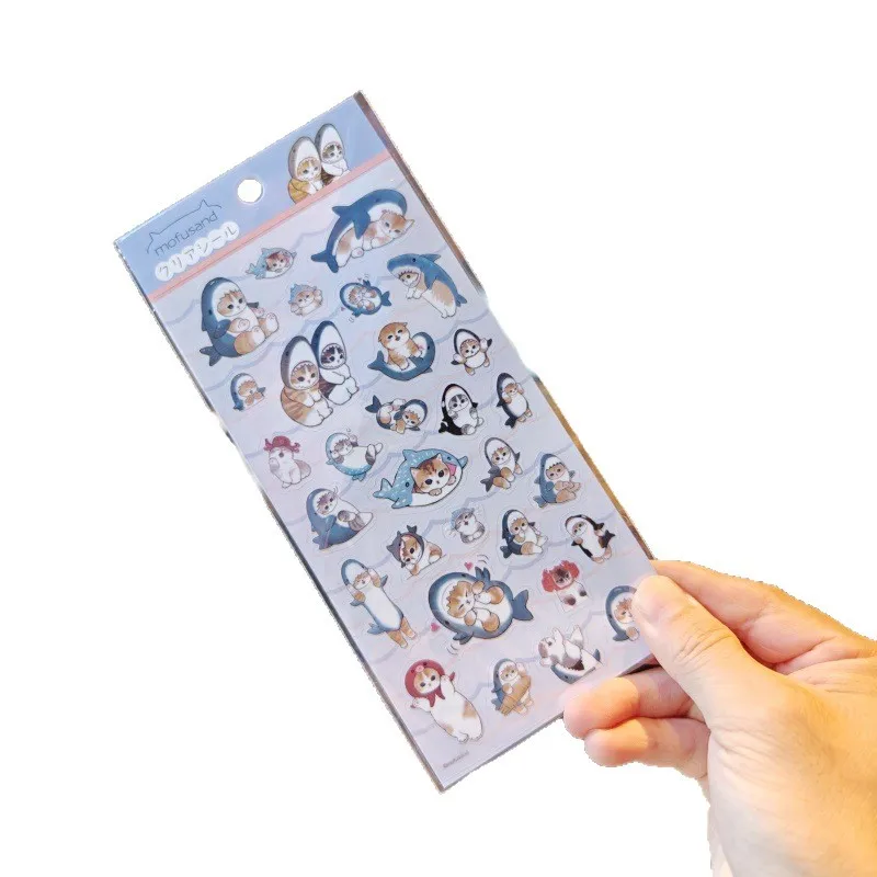

mofusandSeries Cartoon Transparent Waterproof PVC Ledger Material Stickers For Hand Account Pencil Case Decals