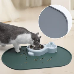 Dog Food Mat Pet Placemat Cat Bowl Pad Cats Drinking Feed Mats Easy to Clean Non-Slip Silicone Round Pet Feeding Water Supplies