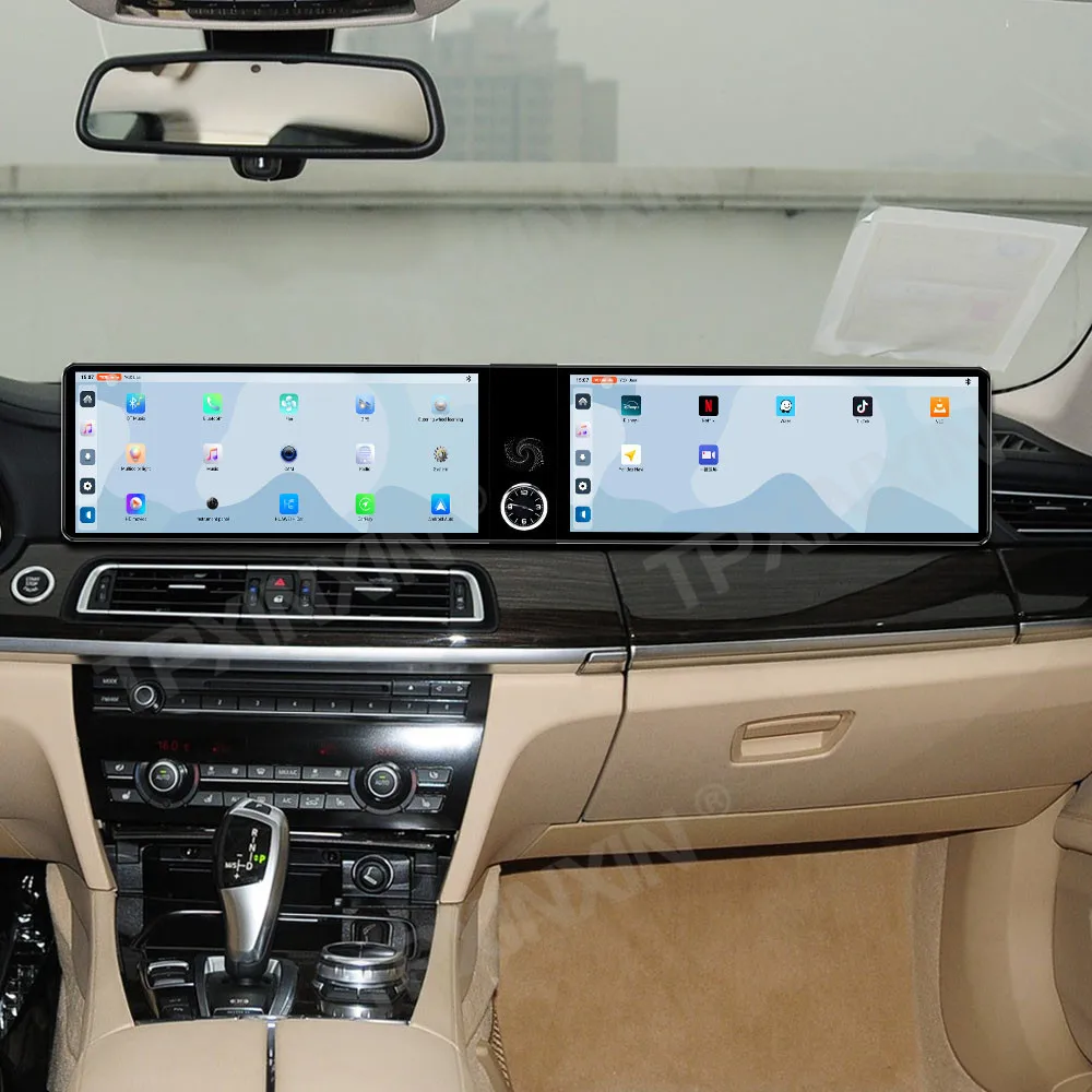 شاشة مزدوجة 12.3 بوصة رفيعة للغاية أندرويد 13 لسيارة BMW 7 series 2019-2012 CIC 2013-2015 NBT وحدة رأس الملاحة الوسائط المتعددة GPS للسيارة