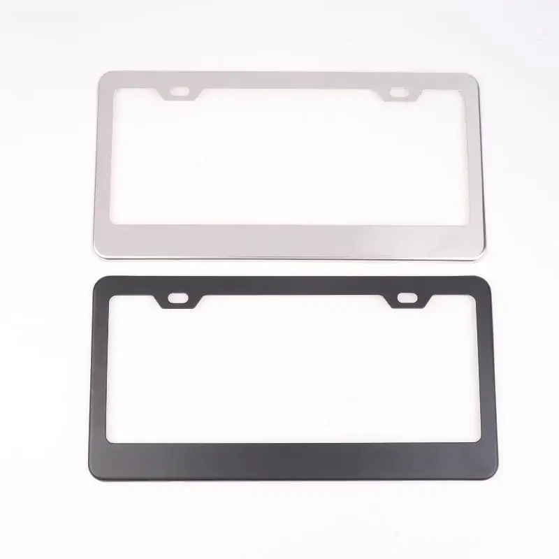 

1 Set American Auto Accessory Universal Stainless Steel License Plate Frame Black Bracket Number Plate TAG Cover For Front Rear