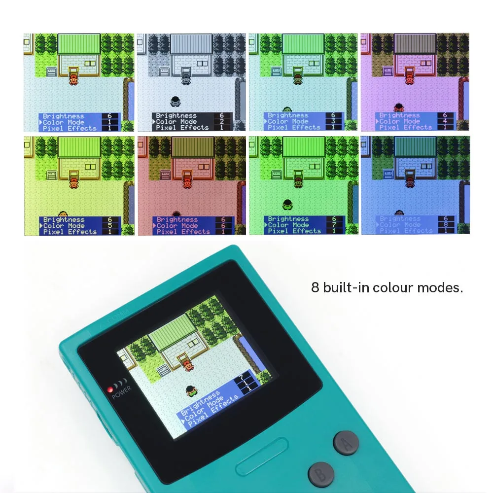 Imagem -03 - Drop in Gbc Ips Screen Pcb Mod Kits Substituição sem Necessidade de Soldagem Osd Pixel Effect Gameboy Color com uv Printing Shell 245