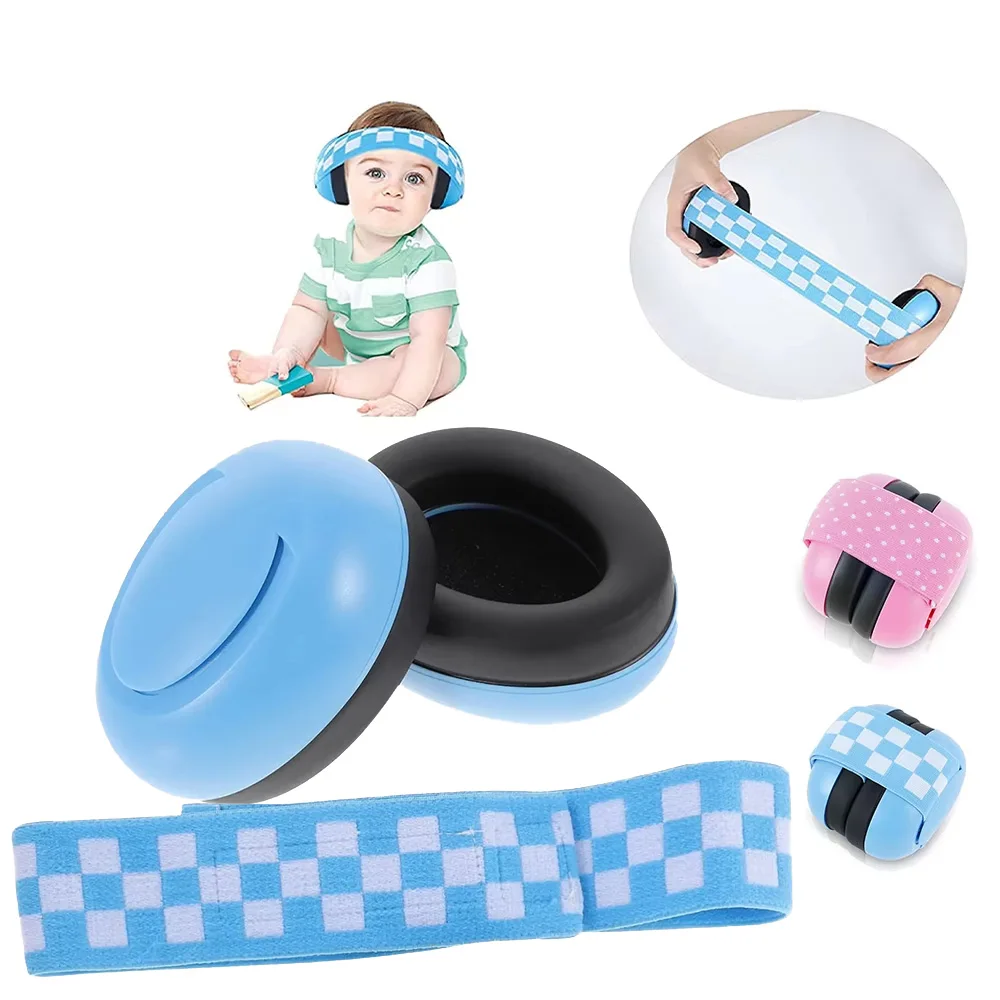 Baby Earmuffs Protection Comfortable Infant Ear Muffs Prevent Hearing Damage&Improve Sleep Adjustable Elastic Headband
