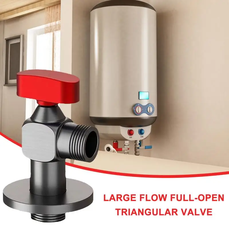 Brass Ball Valve For Water Hose Large Flow Triangle Valve 4-point Interface Angle Valve Pipe Hose Connector Water Shut Off Valve