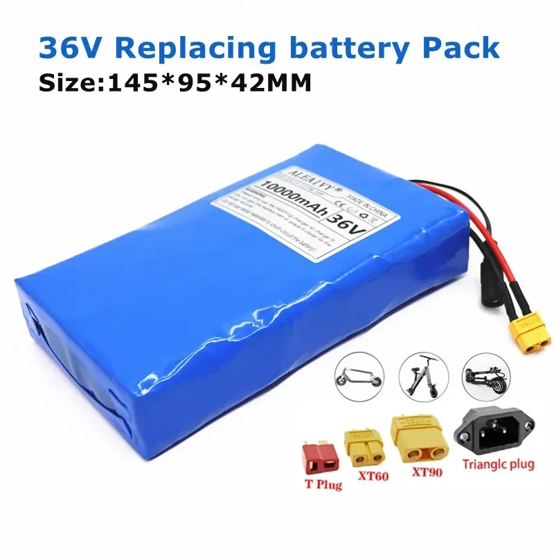 36V 10S2P Replacing the battery,10000mAh with BMS, suitable for 42V electric scooter skateboard with built-in 18650 battery pack