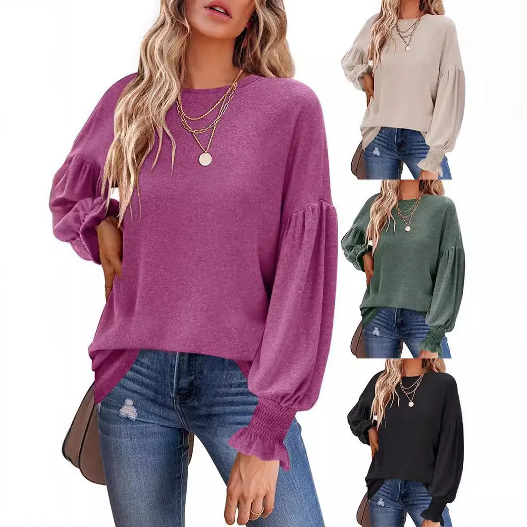 

Длинная женская футболка с фонарем Све round Ne, новая осенне-зимняя модная дизайнерская одежда с настраиваемым дизайном