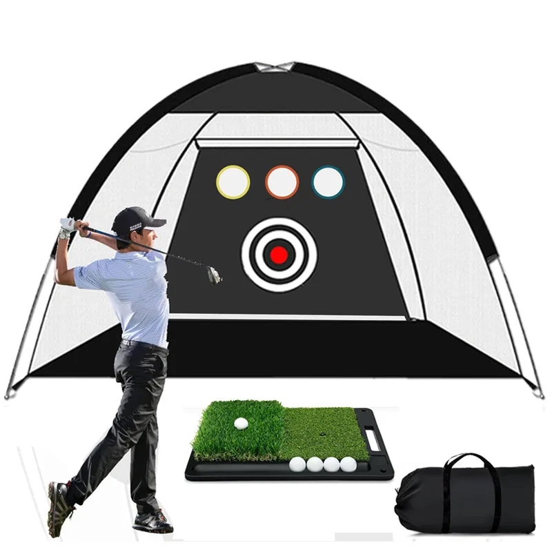 

Hot-Selling Cross-Border Golf Practice Set Tent Net Rubber Hitting Pad for Efficient Swing Putting Green Practice Training Gift