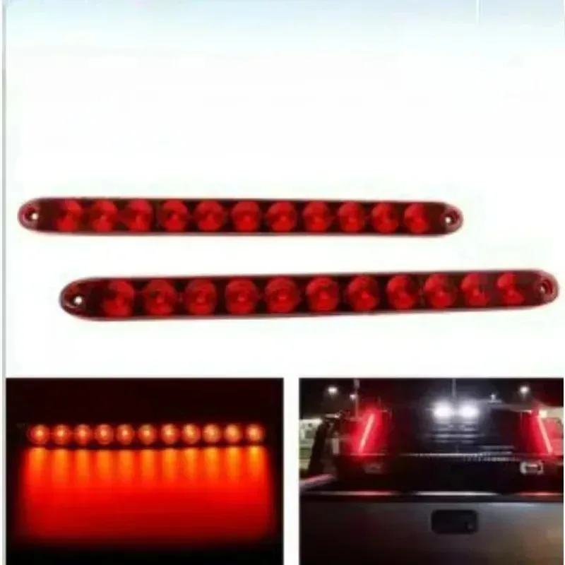 16-Inch 11-LED Waterproof Truck Trailer Tail Light Bar with Brake Stop Park High/Low Brightness, 12V Amber Red